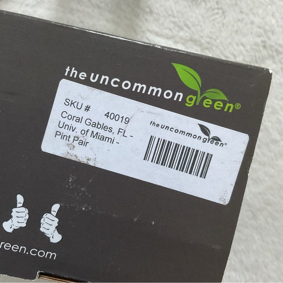 University of Miami Maps Drinkware Coral Gables Two 16 Oz. Pint Glasses - Picture 11 of 16